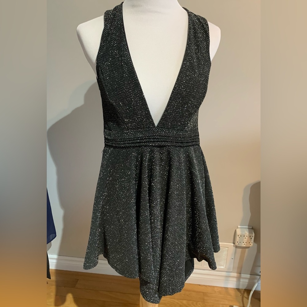 Sparkly plunge neckline romper